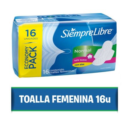 TOALLA HIGIENICA SIEMPRE LIBRE NORMAL 16UN