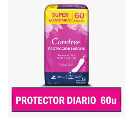 PROTECTOR DIARIO CAREFREE LARGOS S/P 60UN