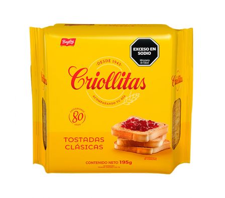 TOSTADA CRIOLLITAS CLASICA 195G