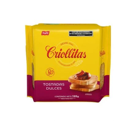 TOSTADAS CRIOLLITAS DULCES 195 GR