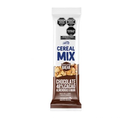 BARRITA DE CEREAL  MIX  CHOCOLATE 48%CACAO 38GR