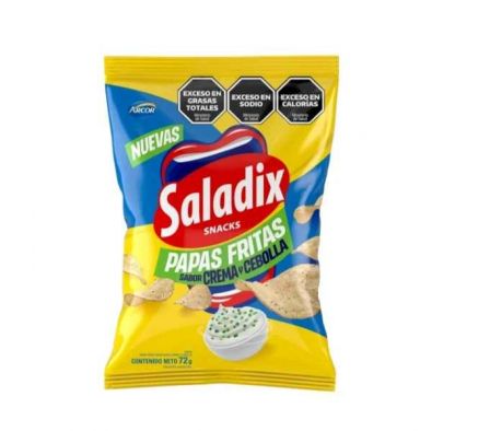 PAPA FRITA SALADIX SALSA CREMA Y CEBOLLA 72G