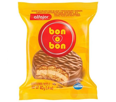 ALFAJOR ARCOR BON O BON LECHE 40 GR