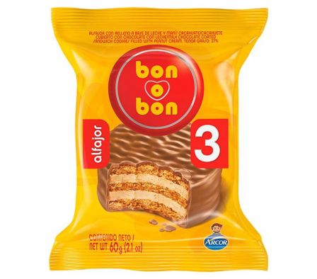 BOMBON BON O BON CHOCOLATE C/DULCE DE LECHE 18X16G