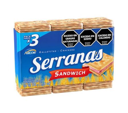 GALLETITA ARCOR SERRANAS SANDWICH 16X3X112 GR.