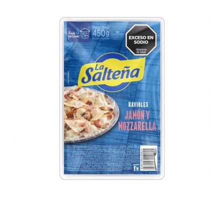 RAVIOLES LA SALTEÑA CON RICOTA, JAMON Y MUZZA.500G