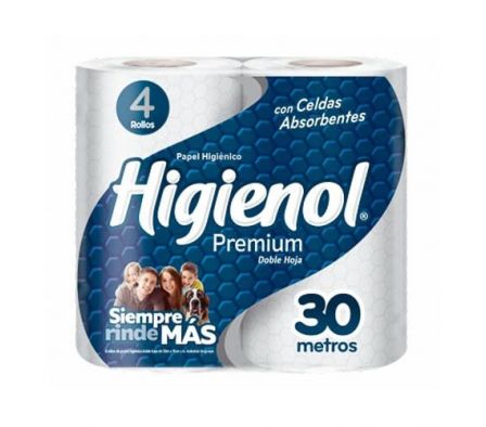 PAPEL HIGIENICO HIGIENOL PREMIUM 4 UNI