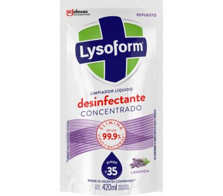 DESINFECTANTE LIQ.LYSOFORM LAVANDA SACHET 420 ML