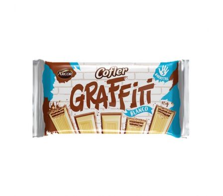 CHOCOLATE COFLER GRAFFITI BLANCO 45GR
