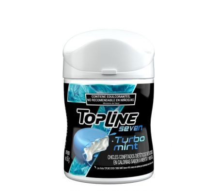 CHICLE TOPLINE 7 TURBO MINT 50GR