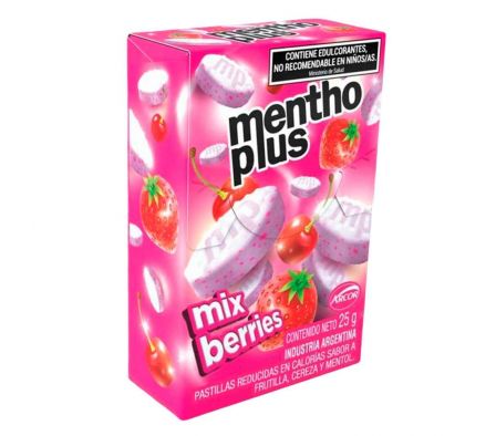 CARAMELO MENTHO PLUS MIX BERRIES 25GR 