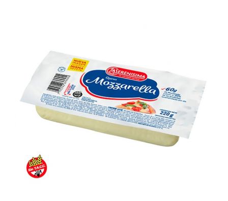 QUESO MUZZARELLA LA SERENISIMA SIN LACTOSA 220GR