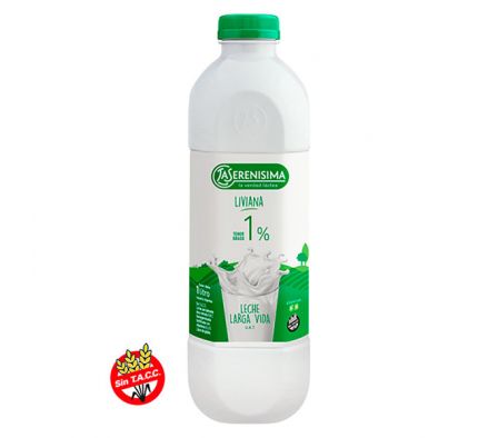 LECHE LA SERENISIMA PARCIALMENTE DESCR. BOTELLA 1L