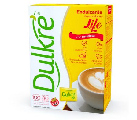 EDULCORANTE DULKRE SUCRALOSA POLVO ESTUCHE 100 SOB