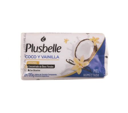 JABON DE TOCADOR PLUSBELLE COCO Y VAINILLA 3 X 120