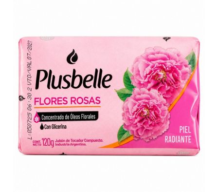JABON DE TOCADOR PLUSBELLE FLORES Y ROSAS 120 GR