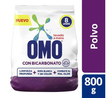 JABON EN POLVO OMO LAVAMANO C/BICARBONATO 800G