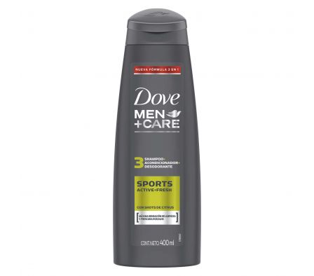SHAMPOO DOVE SPORT ACTIV + FRESH 3 EN 1 400ML