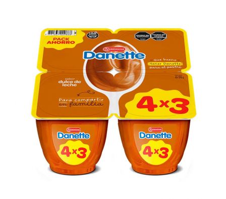 POSTRE DANETTE DULCE DE LECHE 4X3 95GR