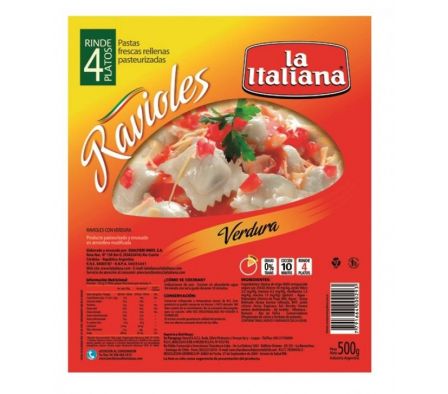 RAVIOLES LA ITALIANA VERDURA 500GR