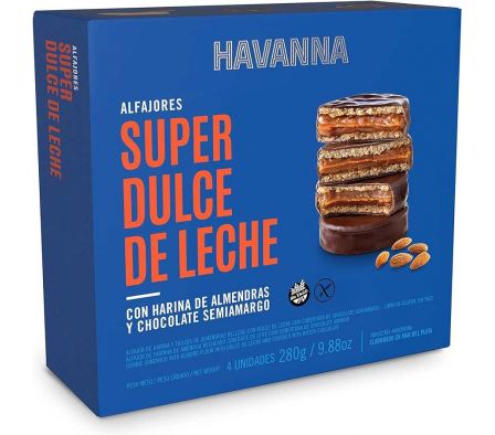 ALFAJOR HAVANNA SUPER DDL S/ GLUTEN  X 4 UN