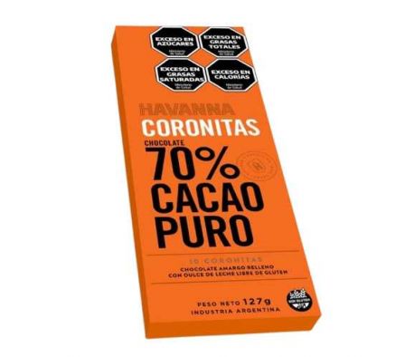 CHOCOLATE HAVANNA CORONITAS 70% CACAO X 10U