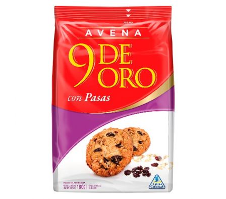 GALLETITAS 9 DE ORO AVENA Y PASAS120g