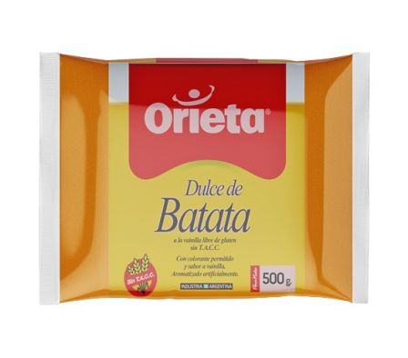 DULCE DE BATATA ORIETA LIBRE DE GLUTEN 500GR