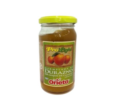 MERMELADA ORIETA LIGHT DURAZNO PRO 350GR