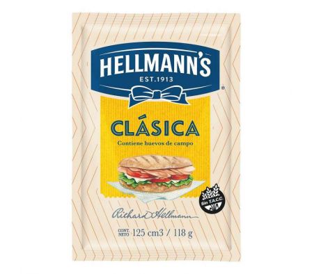 MAYONESA HELLMANNS CLASICA SACHET 118GR
