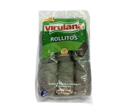 LANA DE ACERO VIRULANA ROLLITOS 6 UN