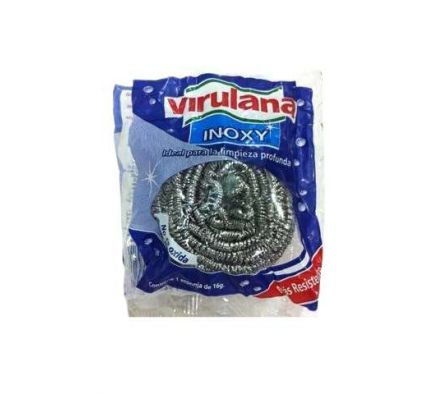 LANA DE ACERO VIRULANA INOXY PLATEADO 1UN