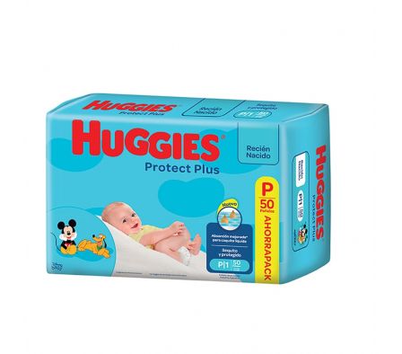 PAÑAL HUGGIES PROTECT PLUS TAMAÑO P AHORRP 50UN