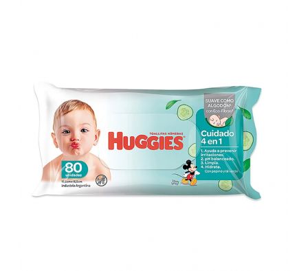 TOALLLITAS HUMEDA HUGGIES CUIDADO 4 EN 1 80UN