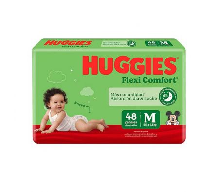 PAÑAL HUGGIES FLEXI COMF M 48UN