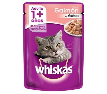 ALIMENTO PARA GATO WHISKAS ADULTO SALMON 85GR