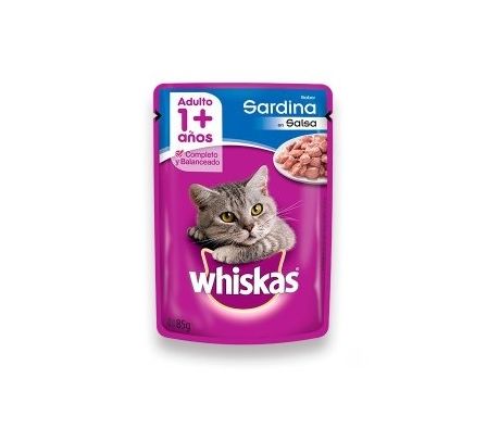 ALIMENTO PARA GATO WHISKAS ADULTO SARDINA 85GR