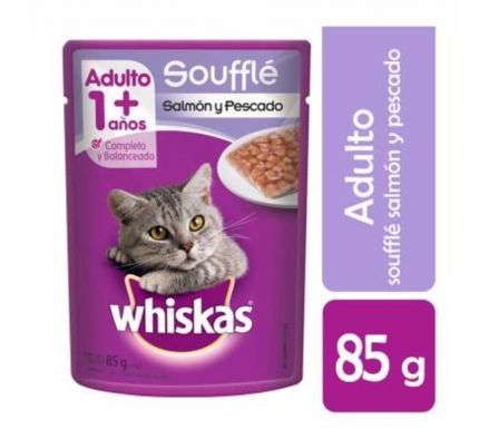 ALIMENTO PARA GATO WHISKAS SOUFFLE PESCADO ADUL 85