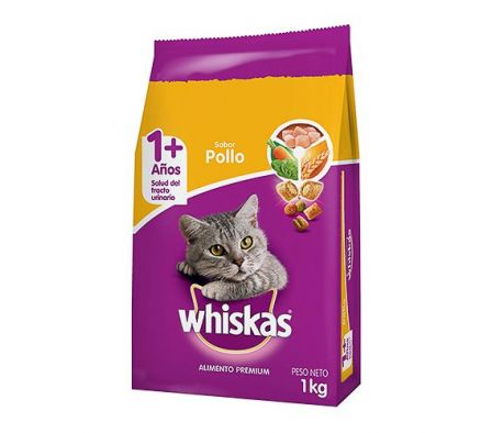 ALIMENTO PARA GATO WHISKAS POLLO 10 X 1KGR.