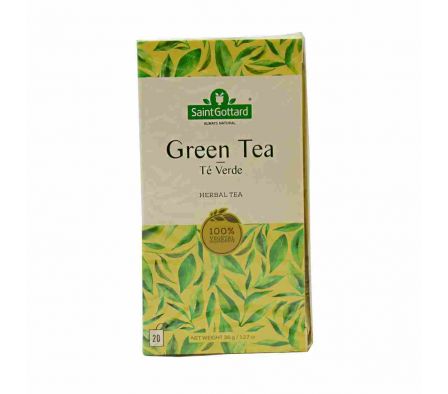 Saint Gottard Matcha Premium Herbal Tea Green Tea, Lemon & Mint (box of 20  bags)