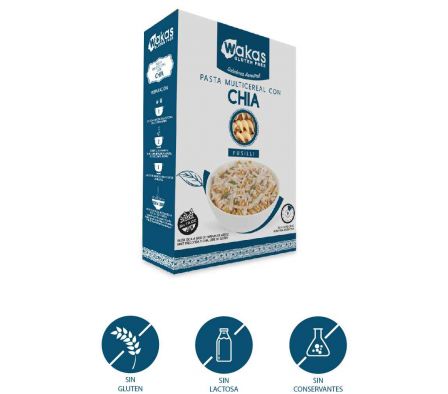 PASTAS SECAS WAKAS SIN GLUTEN DE CHIA X 250 GRS