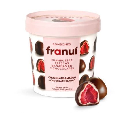 FRAMBUESAS FRANUI C/ CHOCATE BLANCO Y AMARGO 150GR