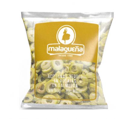 ACEITUNAS VERDES MALAGUEÑA EN RODAJAS SACHET 190GR