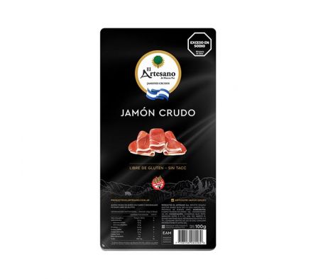 JAMON CRUDO SIN HUESO DESGRASADO EL ARTESANO 100GR