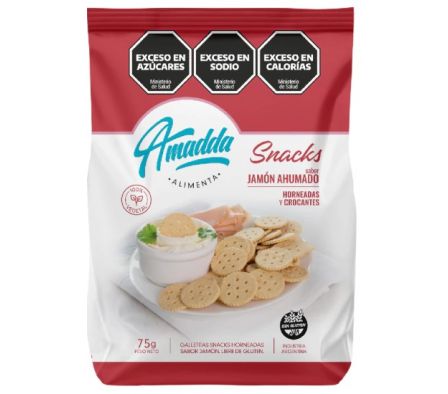 GALLETITA SNACKS AMADDA JAMON SIN GLUTEN 75GR