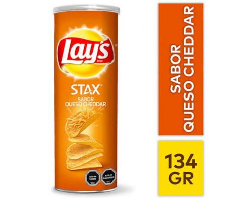 PAPAS FRITAS LAYS STAX CHEDDAR 134GR