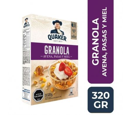 GRANOLA QUAKER MIEL Y PASAS 380GR