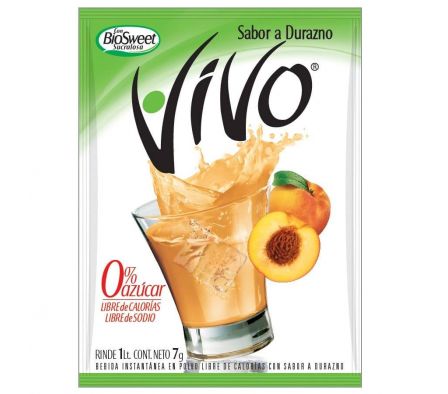 JUGO EN POLVO VIVO DURAZNO 8GR