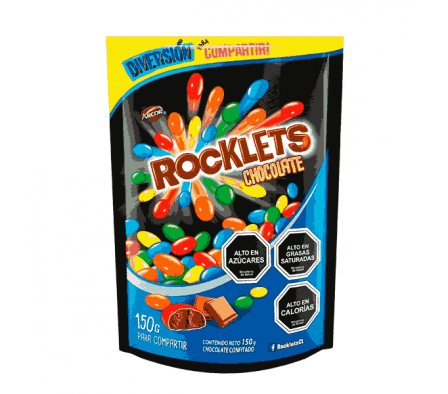CHOCOLATE ROCKLETS DOYPACK 150GR