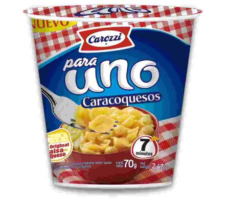 FIDEO INSTANTANEO CAROZZI CARACOQUESO 70 GR.